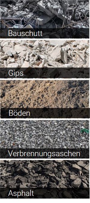 Beispiele für mineralische Abfälle
