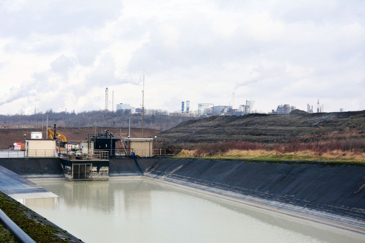 Speicherbecken für Sickerwasser.